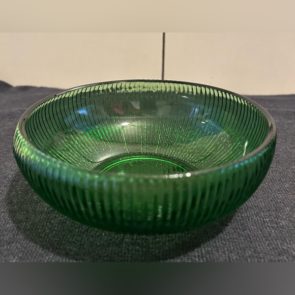 Vintage E. O. Brody Emerald Green Glass Ribbed Bowl Cleveland Mid Century - Picture 7 of 7